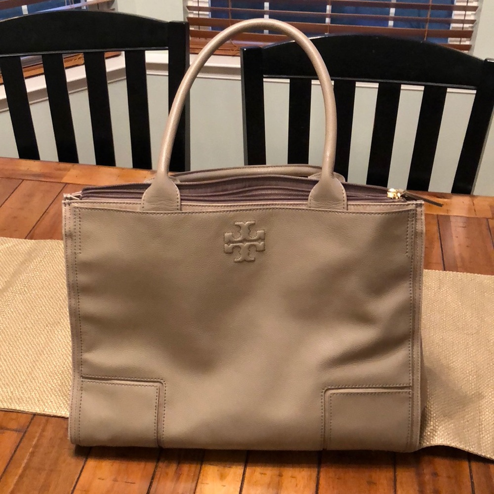 Great condition Tory Burch Ella Tote French Gray